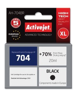 Activejet Activejet AH-704BR Tusz (zamiennik HP 704 CN692AE; Premium; 20 ml; czarny)