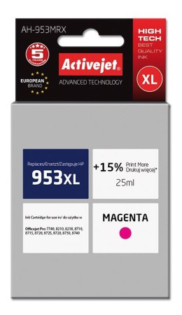 Activejet Activejet AH-953MRX Tusz (zamiennik HP 953XL F6U17AE; Premium; 25 ml; czerwony)