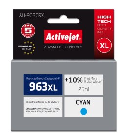 Activejet Activejet AH-963CRX Tusz (zamiennik HP 963XL 3JA27AE; Premium; 1760 stron; 25 ml, niebieski)