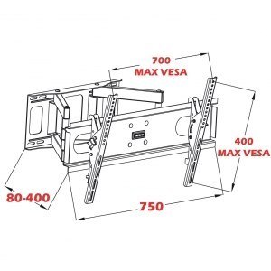 ART Uchwyt ścienny do telewizora ART AR-52 (ścienne; 30" - 70"; max. 60kg) ART Uchwyt ścienny do telewizora ART AR-52 (ścienne; 30" - 70"; max. 60kg)