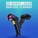 Qoltec QOLTEC CZYTNIK KODÓW KRESKOWYCH LASEROWY 1D |2D | CZARNY