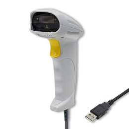 Qoltec QOLTEC CZYTNIK KODÓW KRESKOWYCH LASEROWY | 1D | USB | BIAŁY