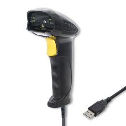 Qoltec QOLTEC CZYTNIK KODÓW KRESKOWYCH LASEROWY | 1D | USB | CZARNY