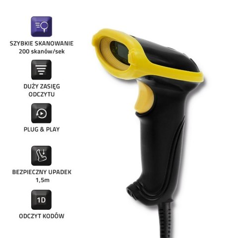 Qoltec Skaner kodów kreskowych Qoltec 50860 Qoltec Skaner kodów kreskowych Qoltec 50860