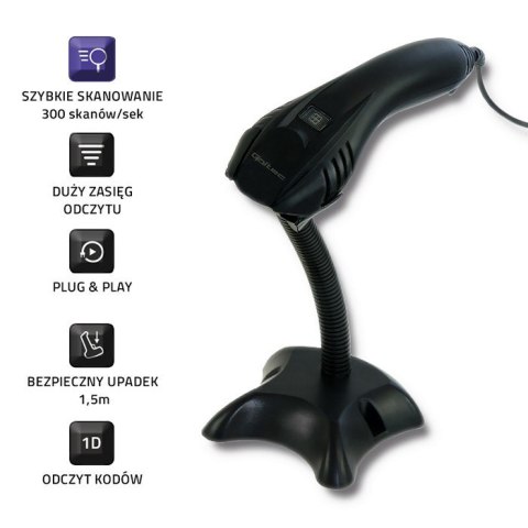Qoltec Skaner kodów kreskowych Qoltec 50861 Qoltec Skaner kodów kreskowych Qoltec 50861