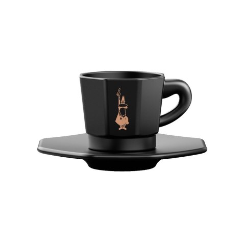 BIALETTI Bialetti zestaw 4 czarnych filiżanek ze spodkami BIALETTI Bialetti zestaw 4 czarnych filiżanek ze spodkami