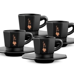 BIALETTI Bialetti zestaw 4 czarnych filiżanek ze spodkami