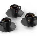 BIALETTI Bialetti zestaw 4 czarnych filiżanek ze spodkami