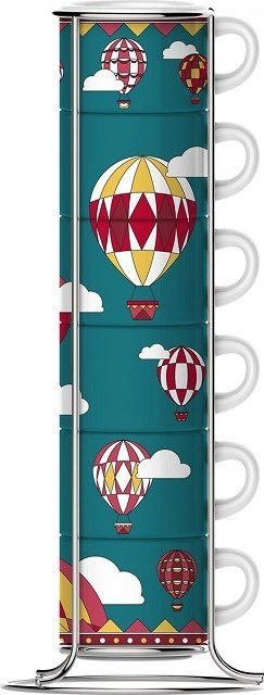 BIALETTI Bialetti zestaw 6 filiżanek na stojaku Winter Wonderland
