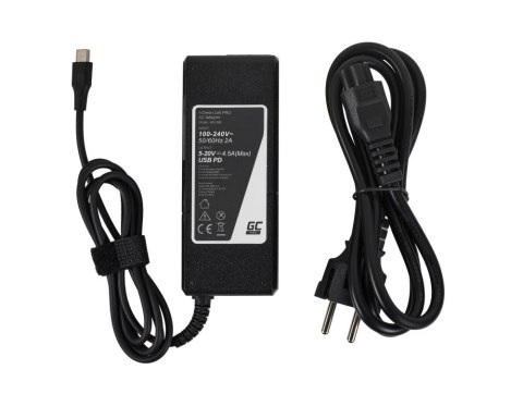 Green Cell GREEN CELL ZASILACZ / ŁADOWARKA USB-C 90W 5V-9V-12V-15V/3A, 20V/4.5A POWER DELIVERY (AD139P) Green Cell GREEN CELL ZASILACZ / ŁADOWARKA USB-C 90W 5V-9V-12V-15V/3A, 20V/4.5A POWER DELIVERY (AD139P)