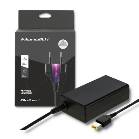 Qoltec QOLTEC ZASILACZ DO LENOVO 65W | 20V | 3.25A | SLIM TIP+PIN | +KABEL ZASILAJĄCY Qoltec QOLTEC ZASILACZ DO LENOVO 65W | 20V | 3.25A | SLIM TIP+PIN | +KABEL ZASILAJĄCY