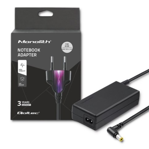 Qoltec Zasilacz Qoltec 50087.90W do notebooka Acer (19 V; 4,74 A; 90W; 5.5 mm x 1.7 mm) Qoltec Zasilacz Qoltec 50087.90W do notebooka Acer (19 V; 4,74 A; 90W; 5.5 mm x 1.7 mm)