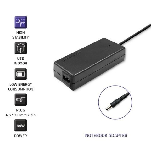 Qoltec Zasilacz Qoltec 51516.90W do notebooka DELL (19,5 V; 4,62 A; 90W; 4.5 mm x 3 mm) Qoltec Zasilacz Qoltec 51516.90W do notebooka DELL (19,5 V; 4,62 A; 90W; 4.5 mm x 3 mm)