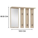 TOP E SHOP Wieszak + lustro PARMA 100x15xH.81,5 sonoma