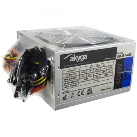 Akyga Zasilacz Akyga Basic AK-B1-400 (400 W; Pasywne; 120 mm) Akyga Zasilacz Akyga Basic AK-B1-400 (400 W; Pasywne; 120 mm)