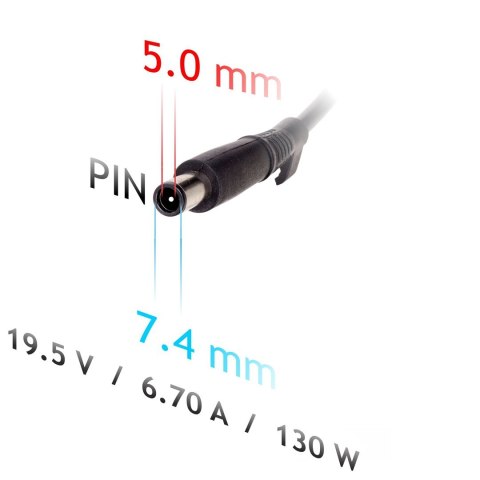 Akyga Zasilacz sieciowy Akyga AK-ND-57 do notebooka DELL (19,5 V; 6,75 A; 130W; 7.4 mm x 5 mm) Akyga Zasilacz sieciowy Akyga AK-ND-57 do notebooka DELL (19,5 V; 6,75 A; 130W; 7.4 mm x 5 mm)