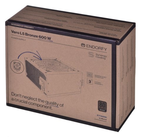 ENDORFY Zasilacz ENDORFY Vero L5 600W 80 Plus Bronze ENDORFY Zasilacz ENDORFY Vero L5 600W 80 Plus Bronze