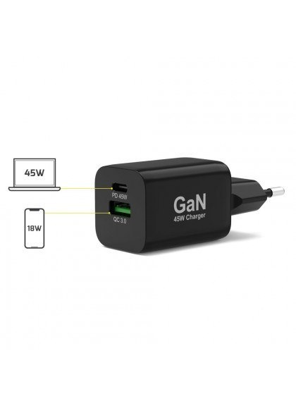 PORT DESIGNS Zasilacz PORT DESIGNS 900105-EU 45 W - TYPE C GaN PORT DESIGNS Zasilacz PORT DESIGNS 900105-EU 45 W - TYPE C GaN