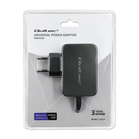 Qoltec QOLTEC ZASILACZ SIECIOWY UNIWERSALNY 45W | 8 WTYCZEK Qoltec QOLTEC ZASILACZ SIECIOWY UNIWERSALNY 45W | 8 WTYCZEK