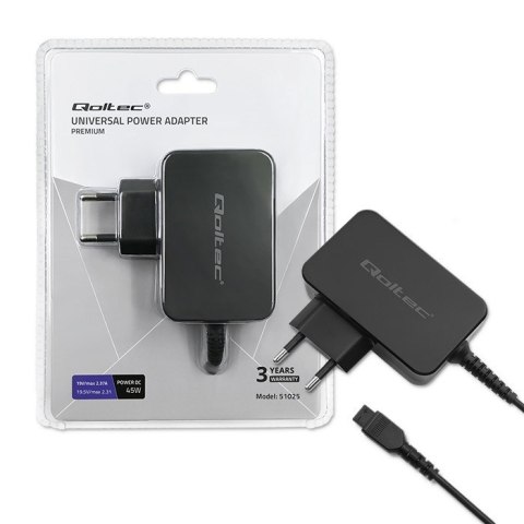 Qoltec QOLTEC ZASILACZ SIECIOWY UNIWERSALNY 45W | 8 WTYCZEK Qoltec QOLTEC ZASILACZ SIECIOWY UNIWERSALNY 45W | 8 WTYCZEK