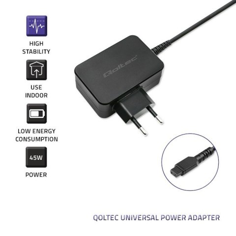 Qoltec QOLTEC ZASILACZ SIECIOWY UNIWERSALNY 45W | 8 WTYCZEK Qoltec QOLTEC ZASILACZ SIECIOWY UNIWERSALNY 45W | 8 WTYCZEK