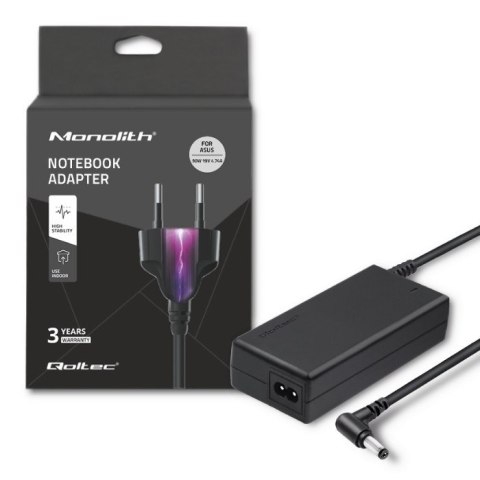 Qoltec Zasilacz Qoltec 50071.90W do notebooka Asus (19 V; 4,74 A; 90W; 5.5 mm x 2.5 mm) Qoltec Zasilacz Qoltec 50071.90W do notebooka Asus (19 V; 4,74 A; 90W; 5.5 mm x 2.5 mm)