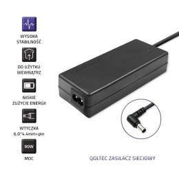 Qoltec Zasilacz Qoltec 50088.90W do notebooka Sony (19,5 V; 4,7 A; 90W; 6 mm x 4.4 mm)