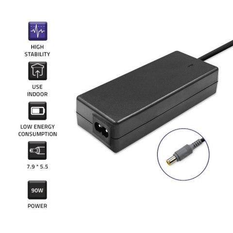 Qoltec Zasilacz Qoltec 50093.90W do notebooka IBM, Lenovo (20 V; 4,5 A; 90W; 7.9 mm x 5.5 mm) Qoltec Zasilacz Qoltec 50093.90W do notebooka IBM, Lenovo (20 V; 4,5 A; 90W; 7.9 mm x 5.5 mm)