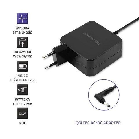 Qoltec Zasilacz sieciowy Qoltec 51751 do notebooka Huawei (19 V; 3,42 A; 65W; 4 mm x 1.7 mm) Qoltec Zasilacz sieciowy Qoltec 51751 do notebooka Huawei (19 V; 3,42 A; 65W; 4 mm x 1.7 mm)