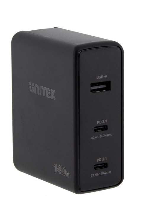 UNITEK UNITEK ŁADOWARKA GAN 2X USB-C, USB-A, 140W UNITEK UNITEK ŁADOWARKA GAN 2X USB-C, USB-A, 140W