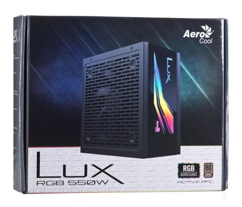 Aerocool Zasilacz Aerocool LUX AEROPGSLUXRGB-550 (550 W; 120 mm) Aerocool Zasilacz Aerocool LUX AEROPGSLUXRGB-550 (550 W; 120 mm)