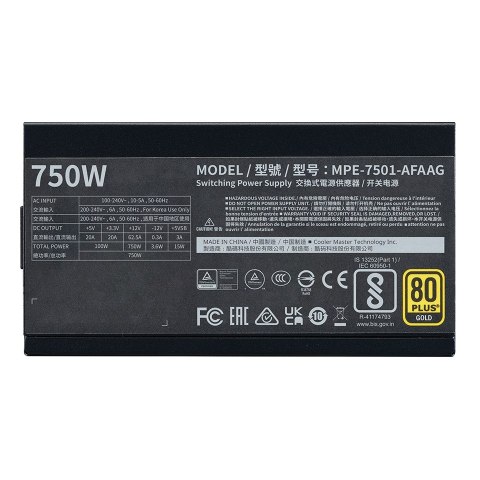 Cooler Master COOLER MASTER ZASILACZ MWE Gold 750 -V2 ATX3.1 Cooler Master COOLER MASTER ZASILACZ MWE Gold 750 -V2 ATX3.1
