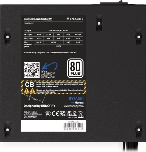 ENDORFY Zasilacz ENDORFY Elementum E5 550W (EY7A001) ENDORFY Zasilacz ENDORFY Elementum E5 550W (EY7A001)