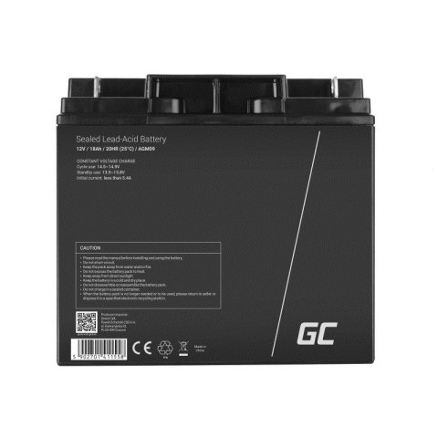 Green Cell GREEN CELL AKUMULATOR ŻELOWY AGM09 12V 18AH Green Cell GREEN CELL AKUMULATOR ŻELOWY AGM09 12V 18AH