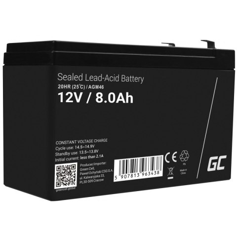 Green Cell GREEN CELL AKUMULATOR ŻELOWY AGM46 12V 8AH Green Cell GREEN CELL AKUMULATOR ŻELOWY AGM46 12V 8AH