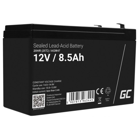Green Cell GREEN CELL AKUMULATOR ŻELOWY AGM47 12V 8.5AH Green Cell GREEN CELL AKUMULATOR ŻELOWY AGM47 12V 8.5AH
