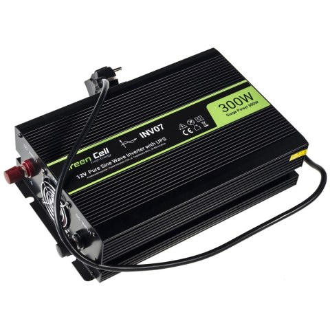 Green Cell GREEN CELL PRZETWORNICA INV07 12V-230V 300W/600W CZYSTA SINUSOIDA Green Cell GREEN CELL PRZETWORNICA INV07 12V-230V 300W/600W CZYSTA SINUSOIDA