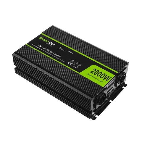 Green Cell GREEN CELL PRZETWORNICA INV11 12V-230V 2000W/4000W CZYSTA SINUSOIDA Green Cell GREEN CELL PRZETWORNICA INV11 12V-230V 2000W/4000W CZYSTA SINUSOIDA