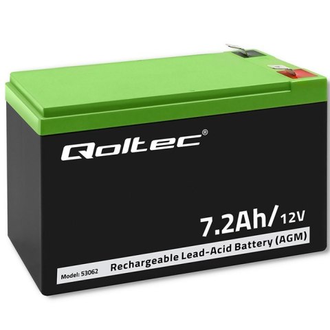 Qoltec QOLTEC AKUMULATOR AGM 12V | 7.2AH | MAX 108A Qoltec QOLTEC AKUMULATOR AGM 12V | 7.2AH | MAX 108A
