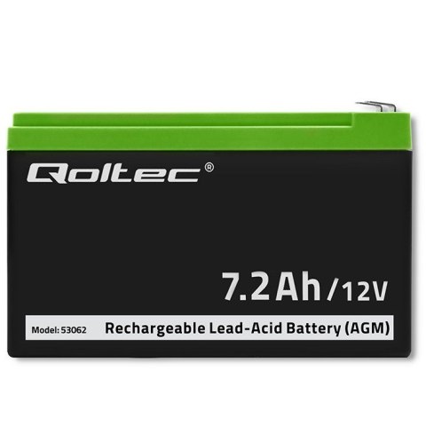 Qoltec QOLTEC AKUMULATOR AGM 12V | 7.2AH | MAX 108A Qoltec QOLTEC AKUMULATOR AGM 12V | 7.2AH | MAX 108A