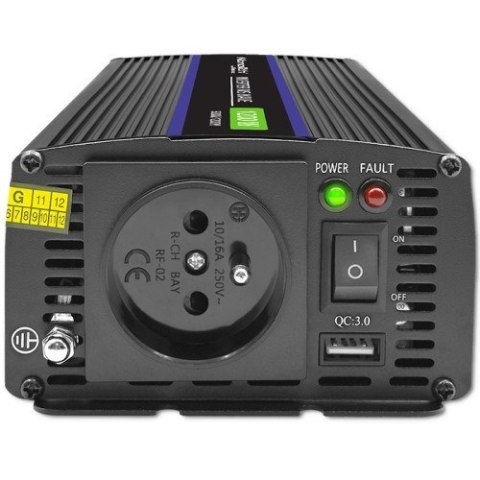 Qoltec QOLTEC PRZETWORNICA NAPIĘCIA MONOLITH 1200 MS WAVE | 12V NA 230V | 600/1200W | USB Qoltec QOLTEC PRZETWORNICA NAPIĘCIA MONOLITH 1200 MS WAVE | 12V NA 230V | 600/1200W | USB