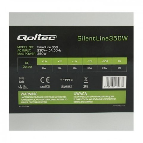 Qoltec Zasilacz Qoltec ATX 350W BULK (350 W; Pasywne; 120 mm) Qoltec Zasilacz Qoltec ATX 350W BULK (350 W; Pasywne; 120 mm)