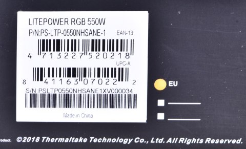 Thermaltake Zasilacz Thermaltake Litepower RGB PS-LTP-0550NHSANE-1 (550 W; Aktywne; 120 mm) Thermaltake Zasilacz Thermaltake Litepower RGB PS-LTP-0550NHSANE-1 (550 W; Aktywne; 120 mm)
