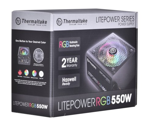 Thermaltake Zasilacz Thermaltake Litepower RGB PS-LTP-0550NHSANE-1 (550 W; Aktywne; 120 mm) Thermaltake Zasilacz Thermaltake Litepower RGB PS-LTP-0550NHSANE-1 (550 W; Aktywne; 120 mm)
