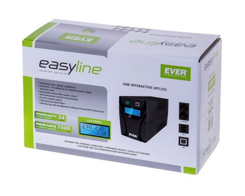 Ever Zasilacz UPS EVER EASYLINE 650AVR USB (T/EASYTO-000K65/00) Ever Zasilacz UPS EVER EASYLINE 650AVR USB (T/EASYTO-000K65/00)