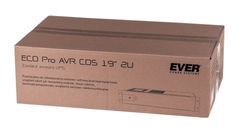 Ever Zasilacz UPS EVER ECO Pro 1000 AVR CDS 19" 2U (Rack; 1000VA) (W/EAVRRM-001K00/00) Ever Zasilacz UPS EVER ECO Pro 1000 AVR CDS 19" 2U (Rack; 1000VA) (W/EAVRRM-001K00/00)