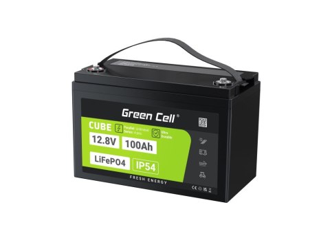 Green Cell GREEN CELL AKUMULATOR LIFEPO4 CUBE 100AH 12V/12.8V 1280WH LFPGC12V100AH Green Cell GREEN CELL AKUMULATOR LIFEPO4 CUBE 100AH 12V/12.8V 1280WH LFPGC12V100AH