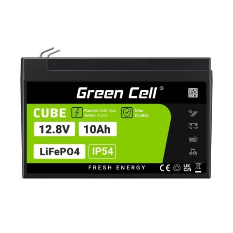 Green Cell GREEN CELL AKUMULATOR LIFEPO4 CUBE 10AH 12V/12.8V 128WH LFPGC12V10AH Green Cell GREEN CELL AKUMULATOR LIFEPO4 CUBE 10AH 12V/12.8V 128WH LFPGC12V10AH