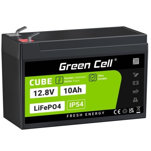 Green Cell GREEN CELL AKUMULATOR LIFEPO4 CUBE 10AH 12V/12.8V 128WH LFPGC12V10AH Green Cell GREEN CELL AKUMULATOR LIFEPO4 CUBE 10AH 12V/12.8V 128WH LFPGC12V10AH