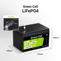 Green Cell GREEN CELL AKUMULATOR LIFEPO4 CUBE 12AH 12V/12.8V 153.6WH LFPGC12V12AH